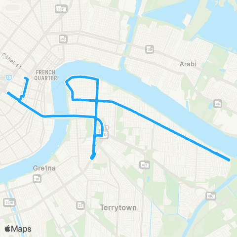 New Orleans RTA General Meyer Local map