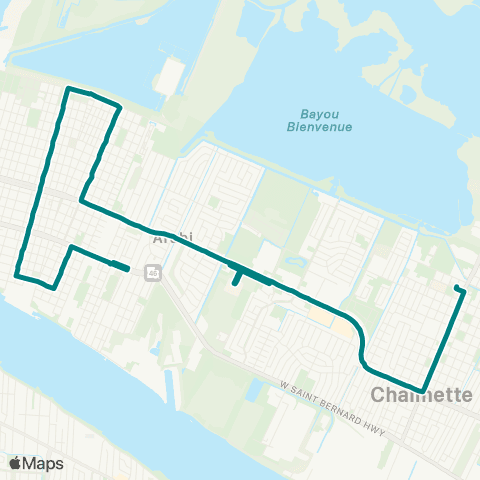 New Orleans RTA St. Maurice - Chalmette map