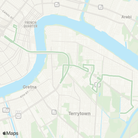 New Orleans RTA Garden Oaks - Woodland map
