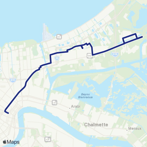 New Orleans RTA Lake Forest - Village de L'Est map