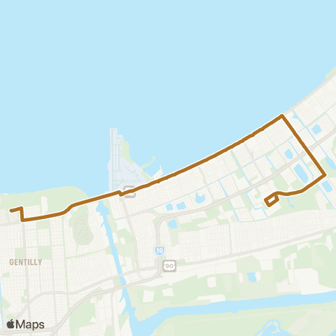 New Orleans RTA Hayne Loop map