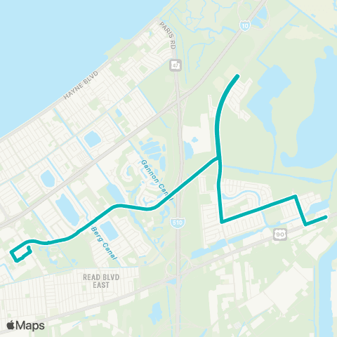 New Orleans RTA Michoud Loop map