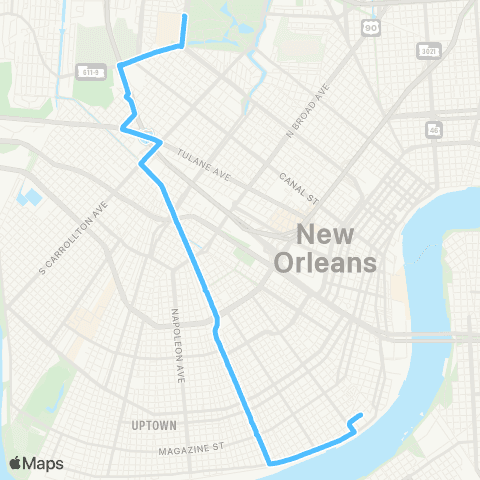 New Orleans RTA Louisiana map