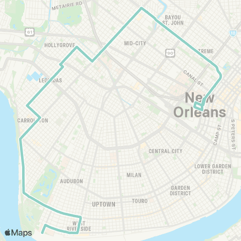 New Orleans RTA Leonidas - Treme map