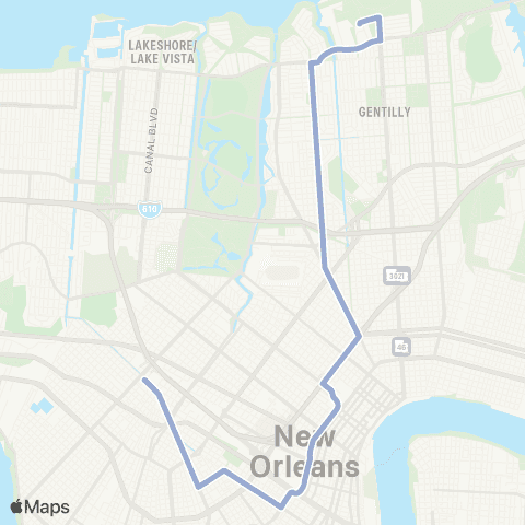 New Orleans RTA Paris - Broadmoor map