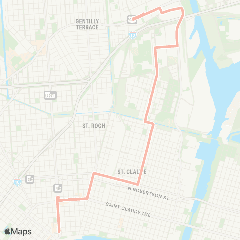 New Orleans RTA Desire - Louisa map