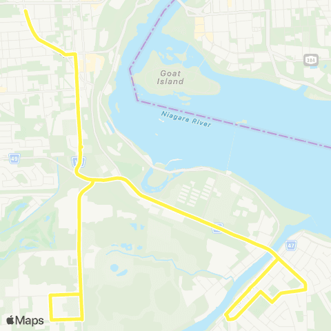 Niagara Region Transit Stanley Av. - Ind. Park - Chippawa map