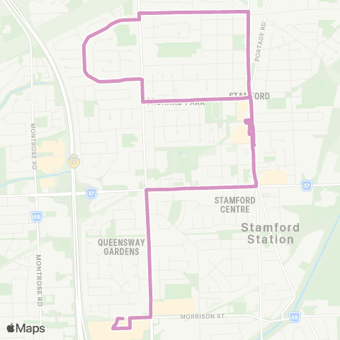 Niagara Region Transit Thorold Stone Rd - Town & Country map