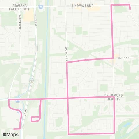 Niagara Region Transit Dunn St. - Oldfield Rd. map