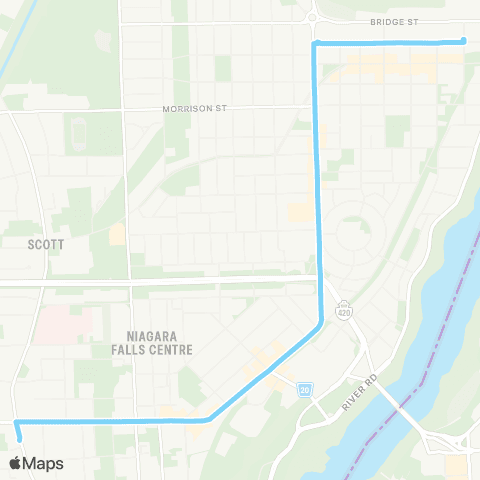 Niagara Region Transit Victoria Av. map