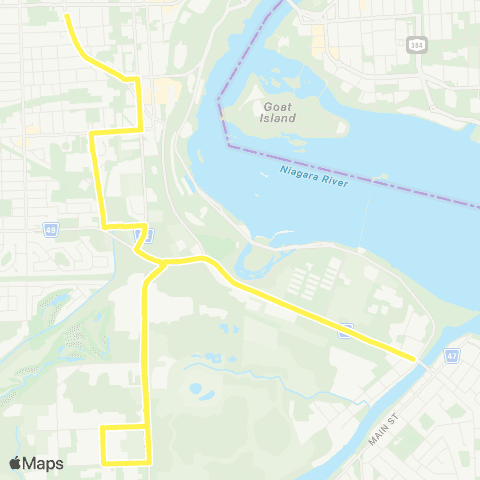 Niagara Region Transit Stanley Av. - Ind. Park - Chippawa map