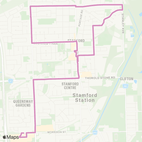 Niagara Region Transit Dorchester Rd. - Church's Ln. map