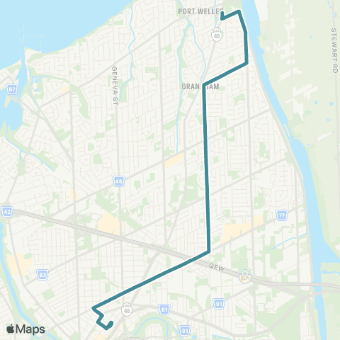 Niagara Region Transit Grantham Av. map