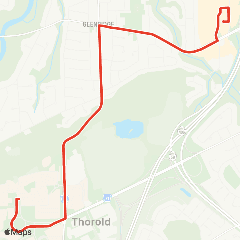 Niagara Region Transit Pen - Glendale - Brock map