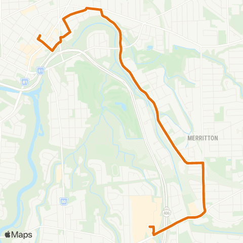 Niagara Region Transit Oakdale Av. map