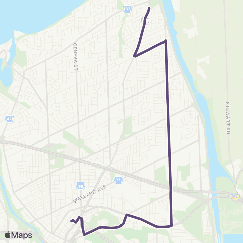 Niagara Region Transit Bunting Rd. map