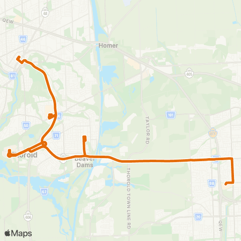 Niagara Region Transit Brock University - St. Catharines map