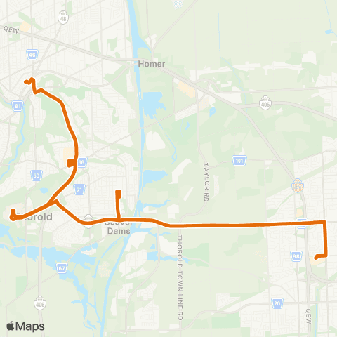 Niagara Region Transit Brock University - Niagara Falls map
