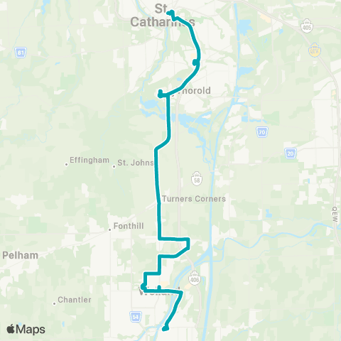 Niagara Region Transit Brock Univ - Niagara Coll Welland Campus map