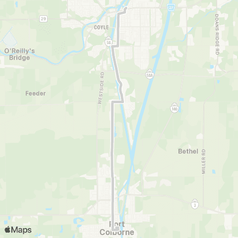 Niagara Region Transit Port Colborne Link map