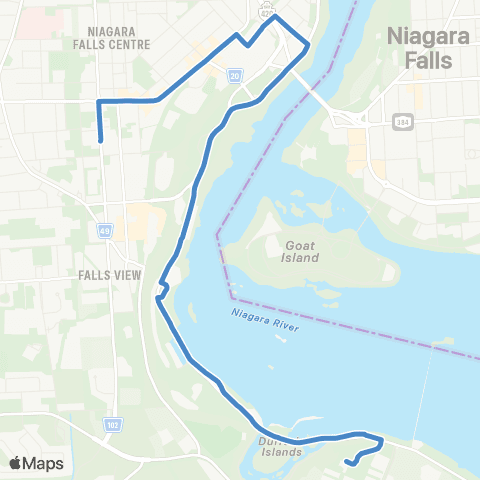 Niagara Region Transit Blue Line map