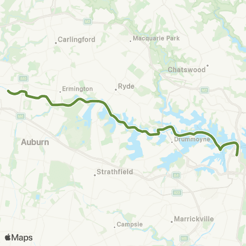 Sydney Ferries Network Parramatta River map