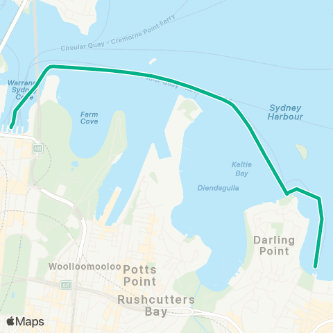 Sydney Ferries Network Double Bay map