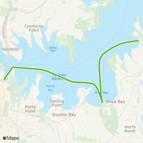 Sydney Ferries Network Watsons Bay map
