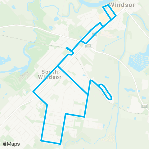 Sydney Buses Network Windsor to South Windsor (Loop Service) map