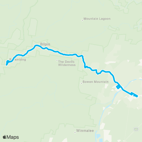 Sydney Buses Network Richmond to Kurrajong via Berambing (Loop Service) map