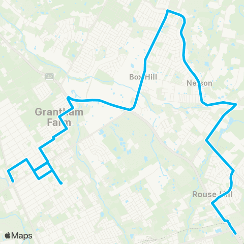 Sydney Buses Network Riverstone to Rouse Hill map