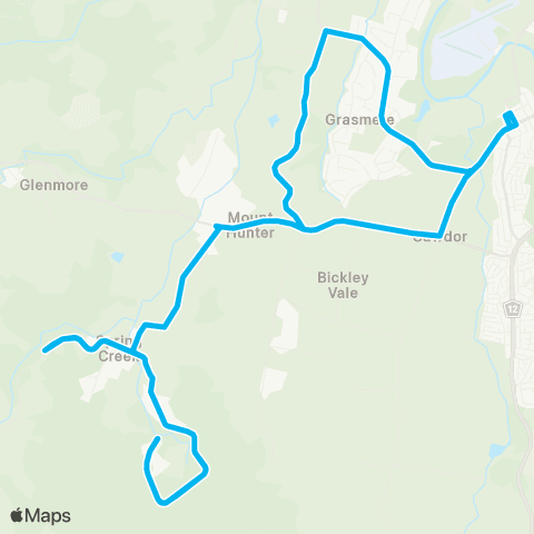 Sydney Buses Network Camden to Spring Creek & Brownlow Hill (Loop Service) map