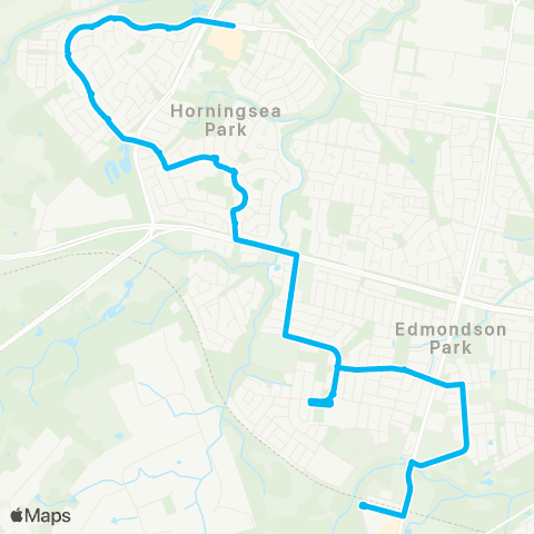 Sydney Buses Network Carnes Hill to Edmondson Park Station map