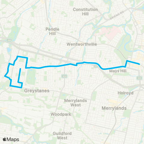Sydney Buses Network Pemulwuy to Parramatta via Beresford Rd map