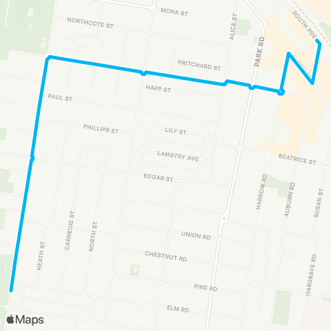 Sydney Buses Network Chrisholm Road to Auburn map