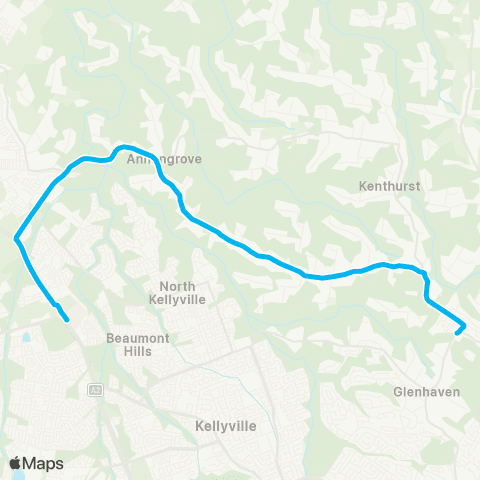 Sydney Buses Network Rouse Hill to Dural map