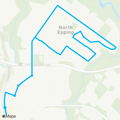 Sydney Buses Network Epping to North Epping (Loop Service) map