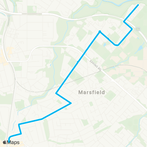 Sydney Buses Network Marsfield to Eastwood via Vimiera Rd map