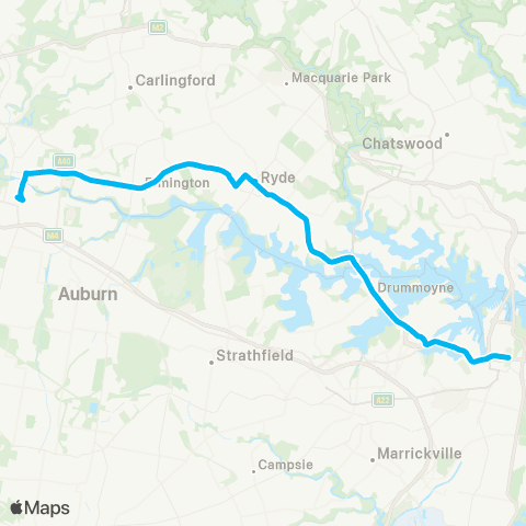 Sydney Buses Network Parramatta to City Hyde Park map