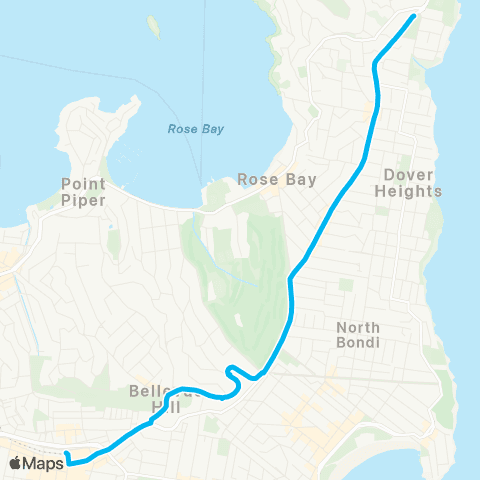Sydney Buses Network South Head Cemetery to Bondi Junction map