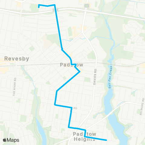 Sydney Buses Network One Tree Point to Padstow map