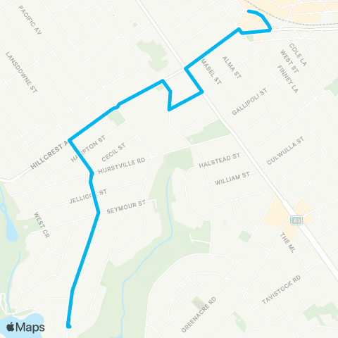 Sydney Buses Network Hurstville Grove to Hurstville map