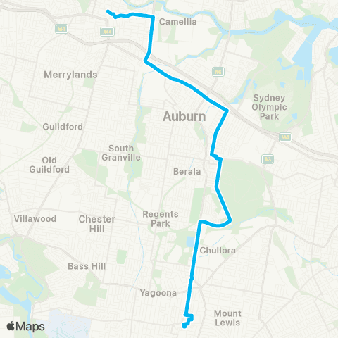 Sydney Buses Network Parramatta to Bankstown map