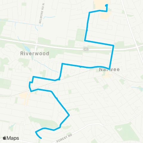 Other TfNSW routes Peakhurst to Roselands map
