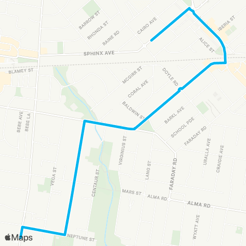 Other TfNSW routes Unknown Long Name map