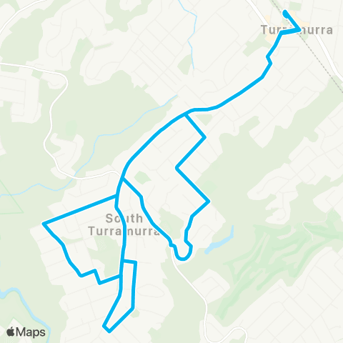 Sydney Buses Network Turramurra to S Turramurra (Loop Service) map