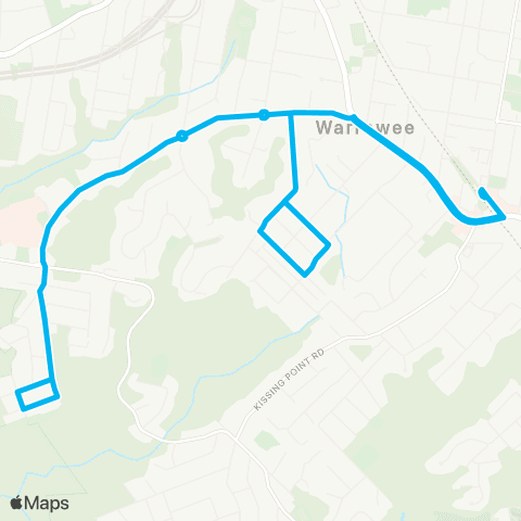 Sydney Buses Network Turramurra to Sydney Adventist Hosp via Fox Val Rd (Loop Service) map