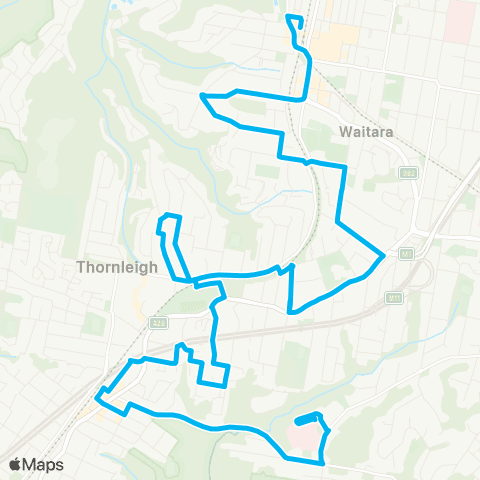 Sydney Buses Network Sydney Adventist Hospital to Hornsby map