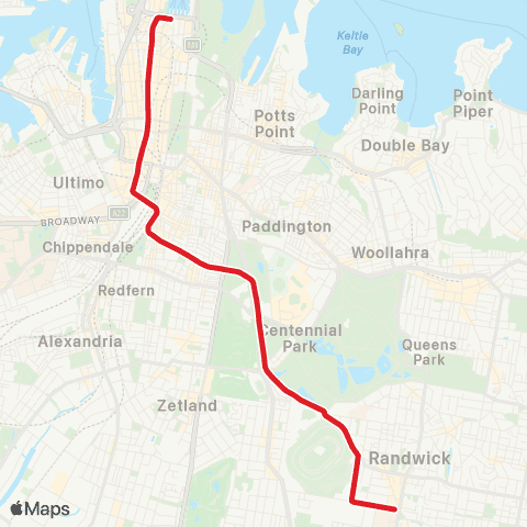 Sydney Light Rail Network Randwick Line map
