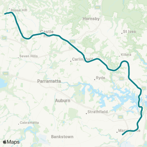 Sydney Metro Network North West & Bankstown map